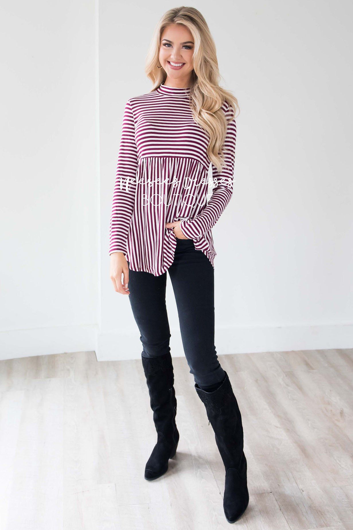 Down Town Dreams Striped Babydoll Top