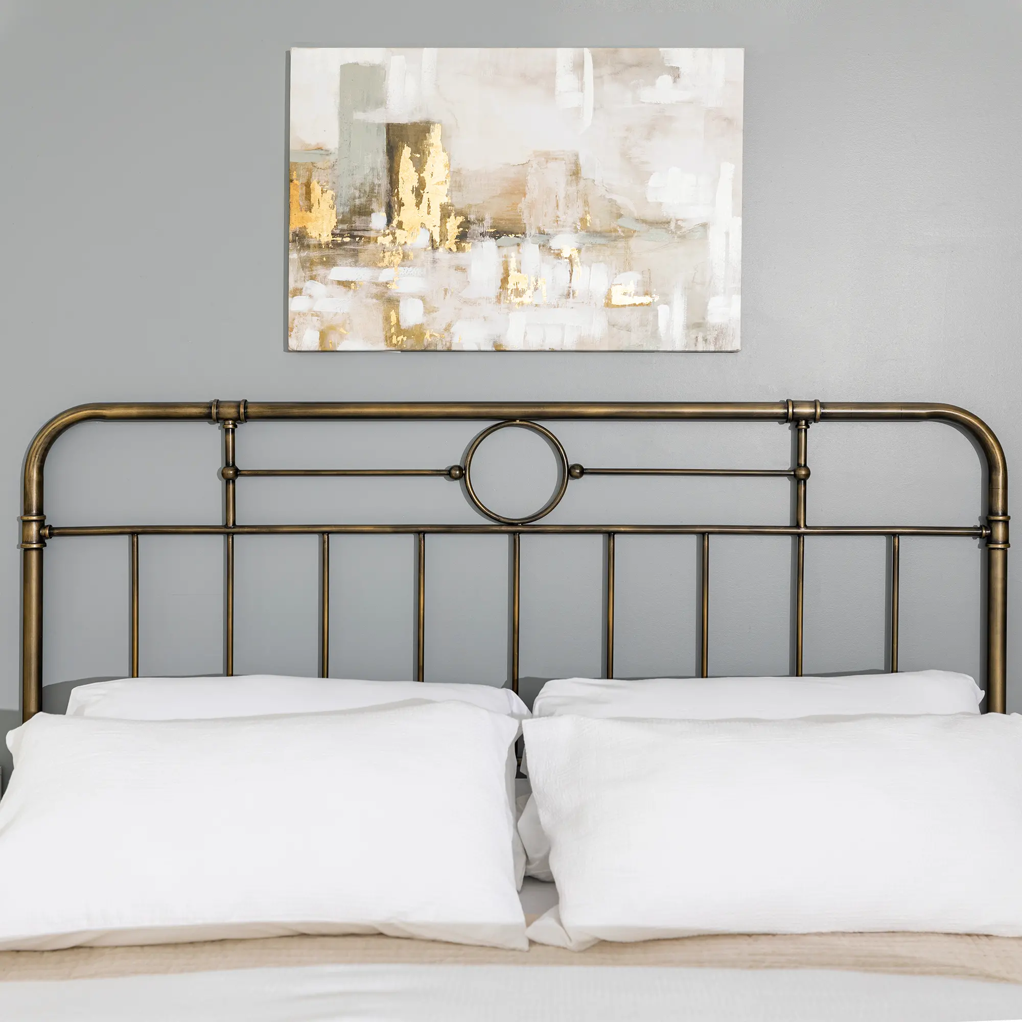 Farmhouse Bronze Metal Pipe King Size Bed - Walker Edison