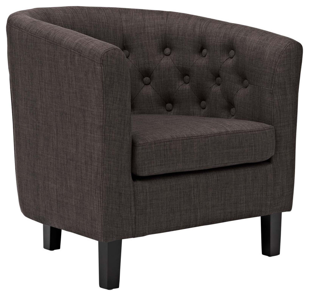 Zoey Brown Upholstered Fabric Armchair   Modern   Armchairs And Accent Chairs   by Rustic Home Furniture Deco  Houzz