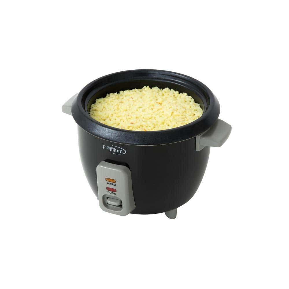 Premium LEVELLA 6-Cup Black Rice Cooker and Rice Steamer with Non-Stick Cooking Pot PRC0635B