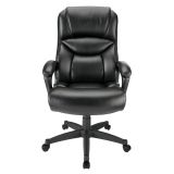 Fennington Bonded Leather High-Back Executive Chair， Black， BIFMA Certified