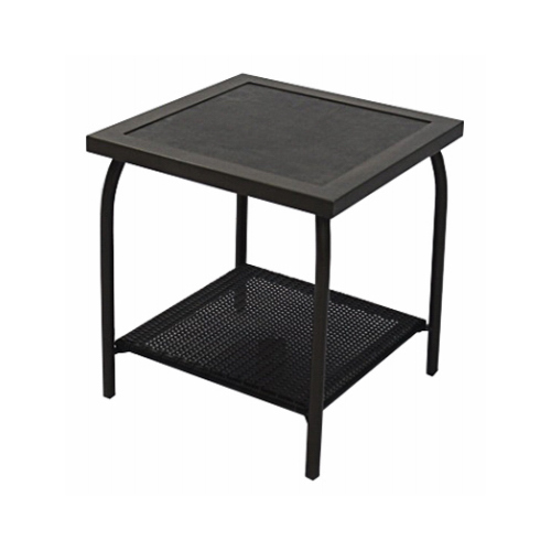 Four Seasons Courtyard BPE01017H60 Richmond Wicker Patio End Table， Espresso With Steel Frame， 20-In. Square