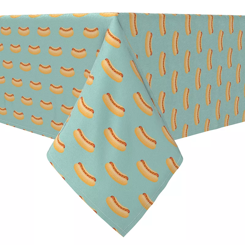 Square Tablecloth， 100% Cotton， 60x60， Hotdog Design