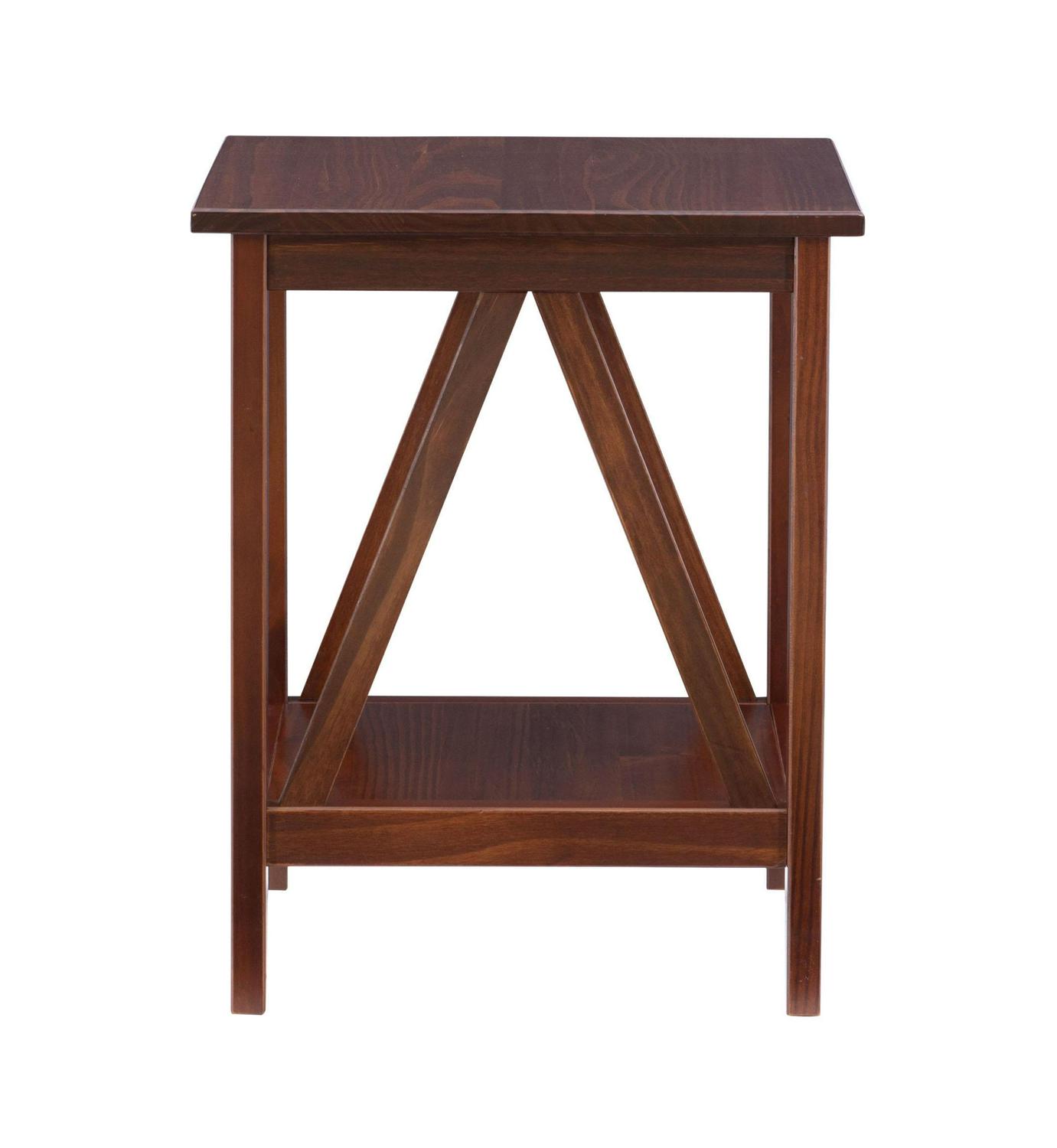 Linon Titian End Table with Bottom Shelf， 22 inches Tall， Multiple Colors