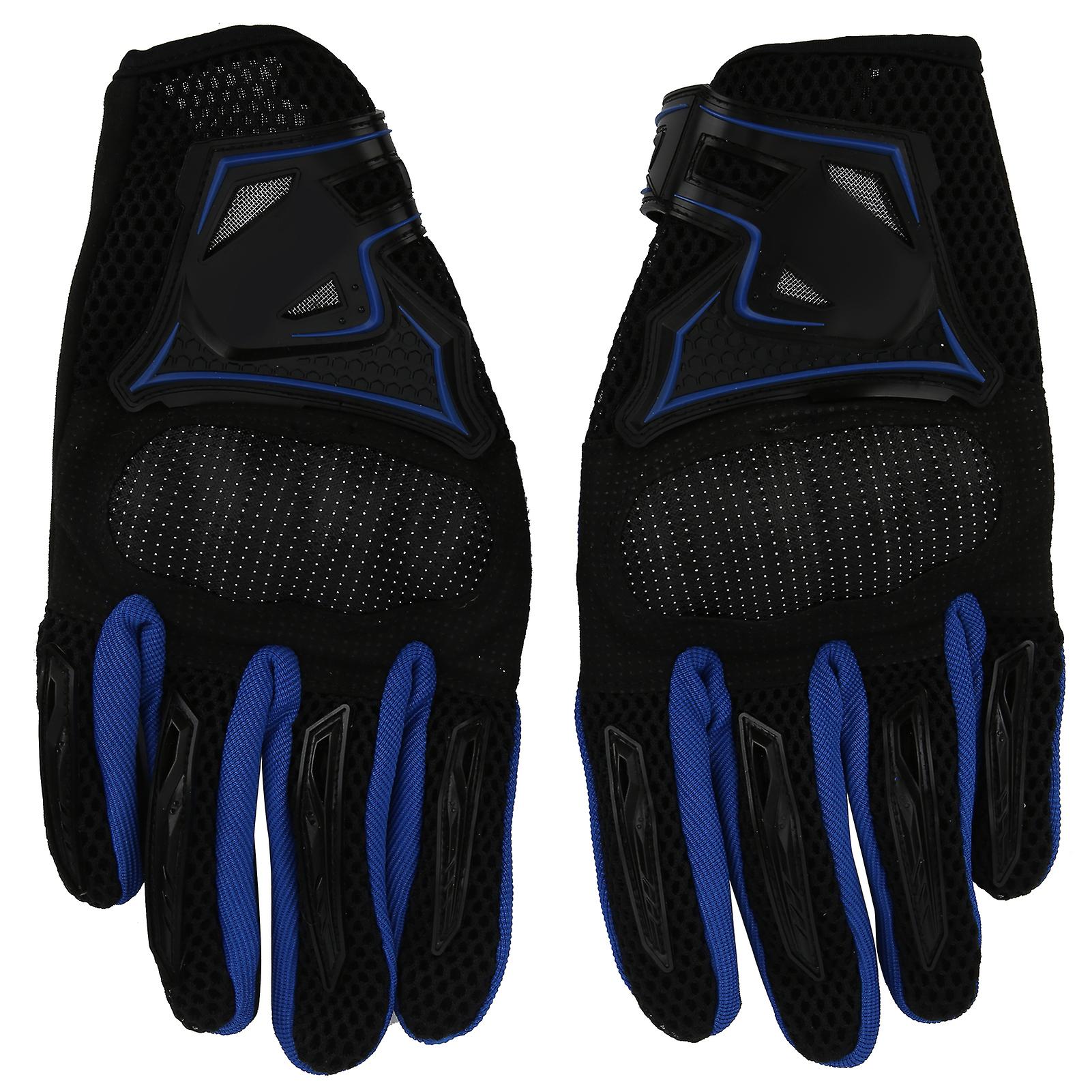 1pair Motorcycle Bike Cycling Breathable Antifall Finger Guard Handguard Unisex Gloves(blue Xl)