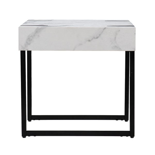 SEI Furniture Kiernan Modern Faux Marble Side Table