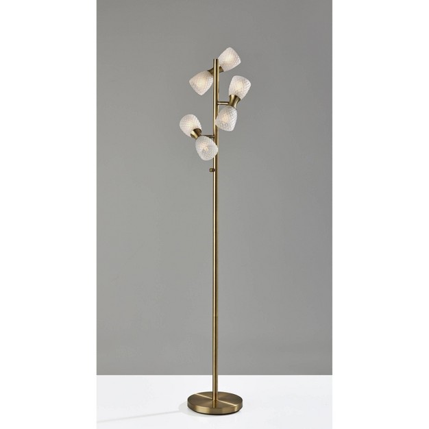 Nina Floor Lamp Antique Brass includes Led Light Bulb Adesso