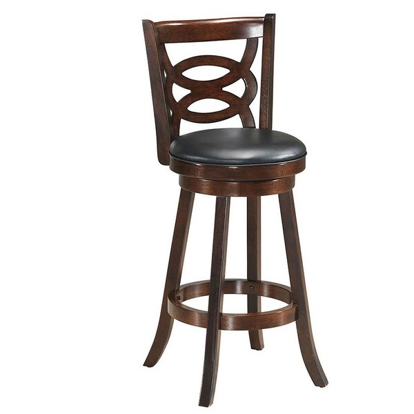 Costway Set of 2 Bar Stools 29'' Height Wooden Swivel Backed Dining - 17.5''x19''x42''(WxDxH)