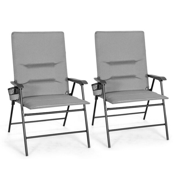 2PCS Patio Padded Folding Portable Chair