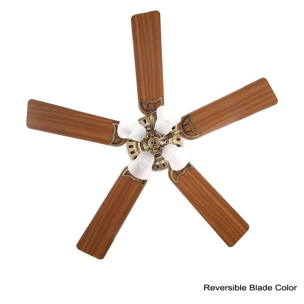 Hunter Studio Series 52 in LED Antique Brass Indoor Ceiling Fan with Light Kit