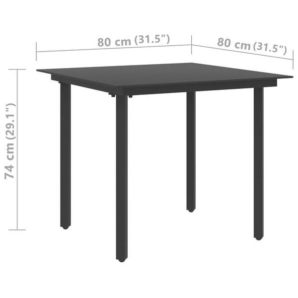 vidaXL Patio Dining Table Black 31.5