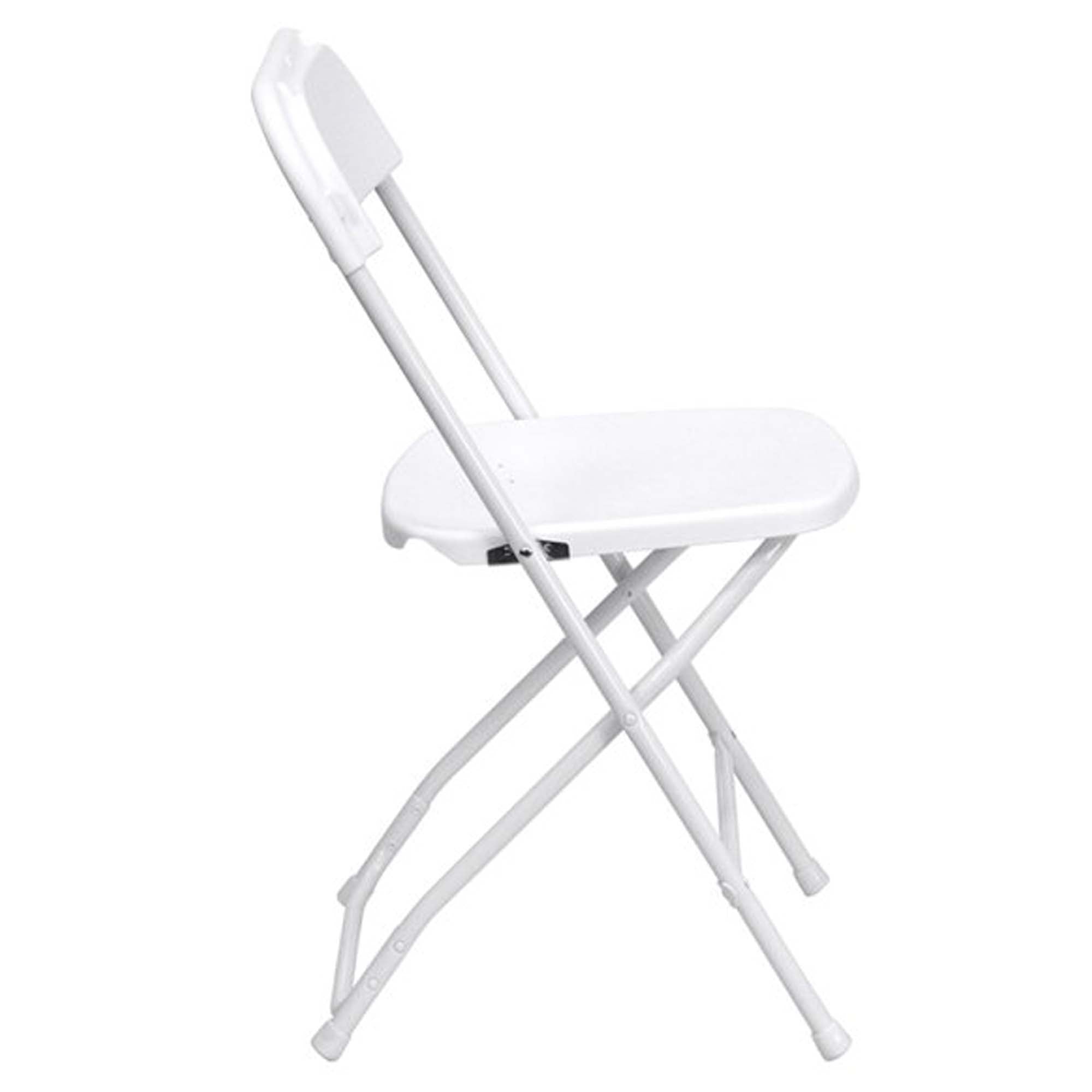 TentandTable Plastic Folding Chairs, White, 50 Pack