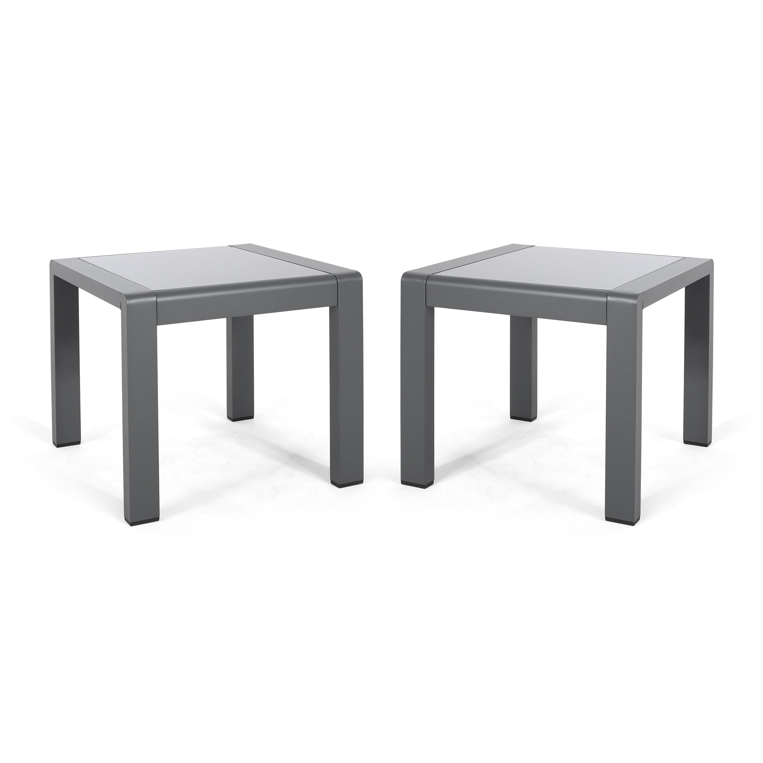 Cherie Coral Outdoor Aluminum Side Table (Set of 2)