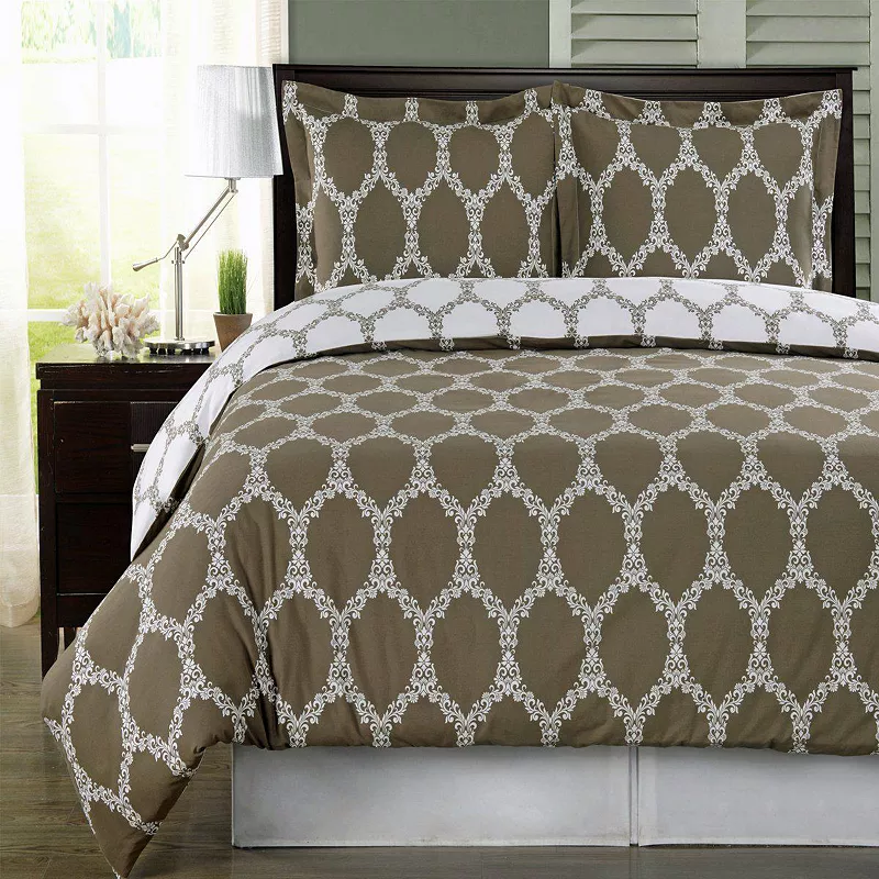 Brooksfield 100% Cotton Reversible Duvet Cover Set