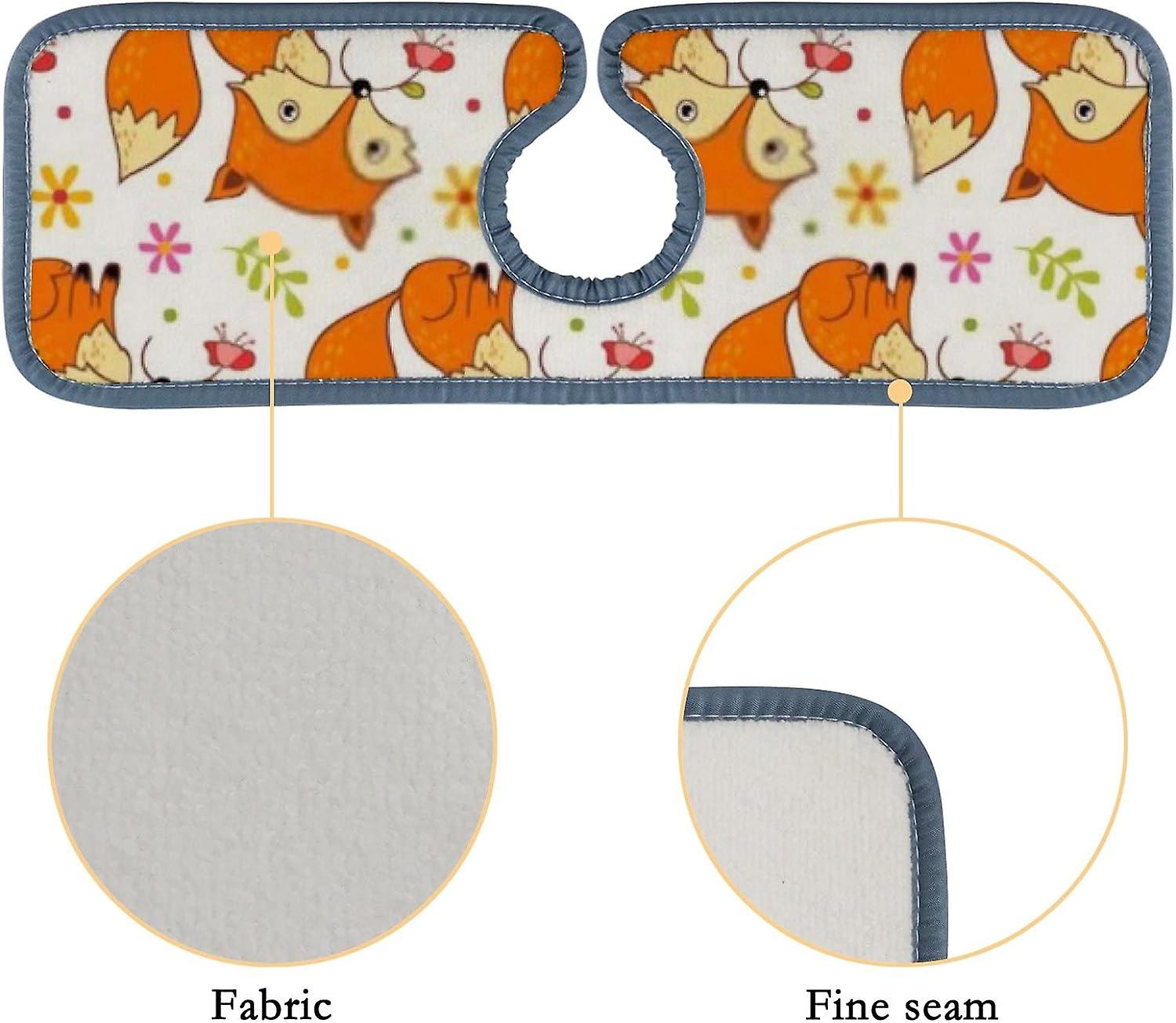 Faucet Absorbent Mat 2 Pcs Bunny Egg Flower Washable Counter Drying Pads