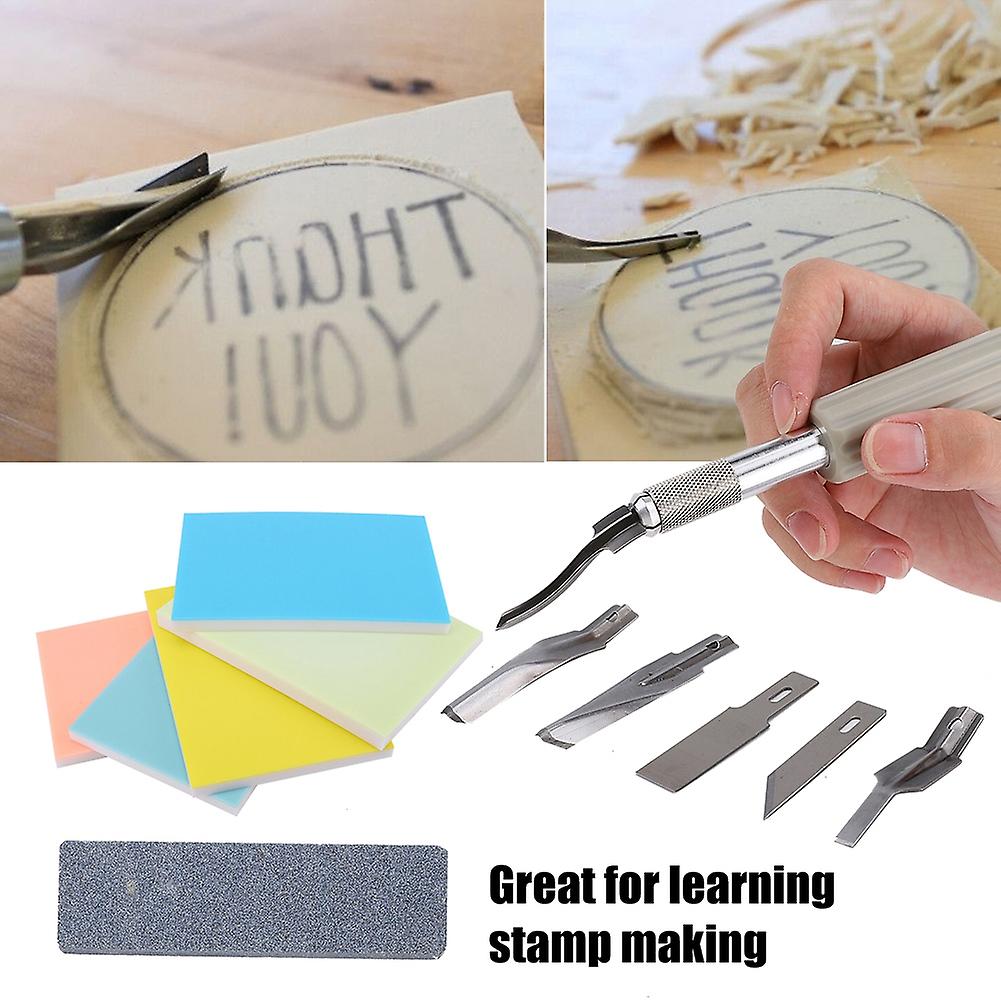 Rubber Stamp Engraving Set A5 Cutting Board Carving Knife Rubber Stamp And Blade Kit