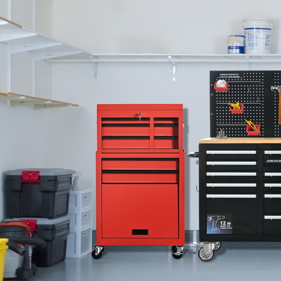 Detachable Large Tool Cabinet with Wheels  5 Drawe...