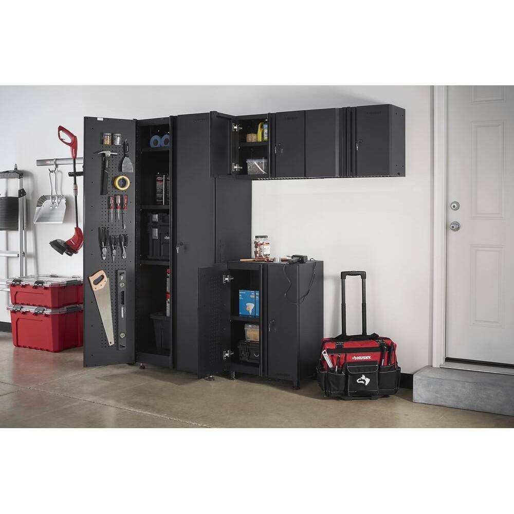 Husky 4-Piece Regular Duty Welded Steel Garage Storage System in Black GS07804-1D