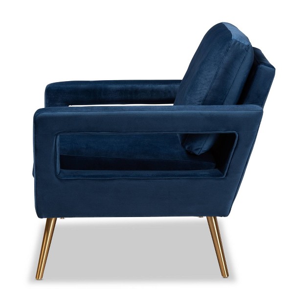 Leland Armchair Blue gold Baxton Studio