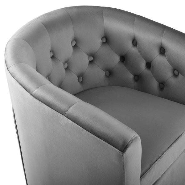 Prospect Tufted Performance Velvet Swivel Armchair