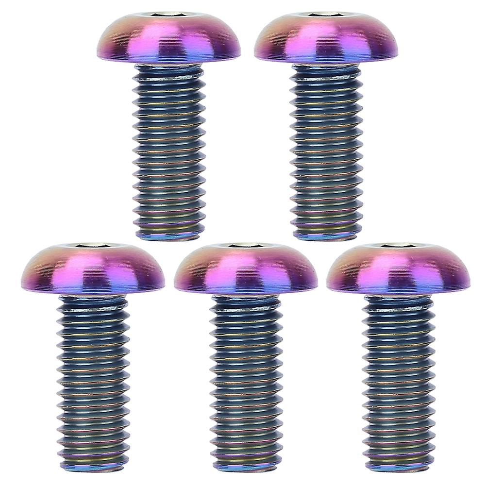 5pcs / Pack Titanium Alloy M5*12 Bicycle Water Bottle Cage Bolts M5*10 Disc Brake Screws(m5*12 Colorful )