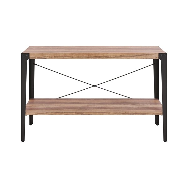 Danya B. Industrial Console Table in Distressed Wood Finish with Metal - 48.13 x 15.75 x 29.88