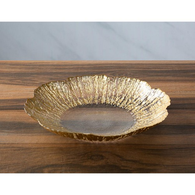 Classic Touch Gold Scalloped Platter