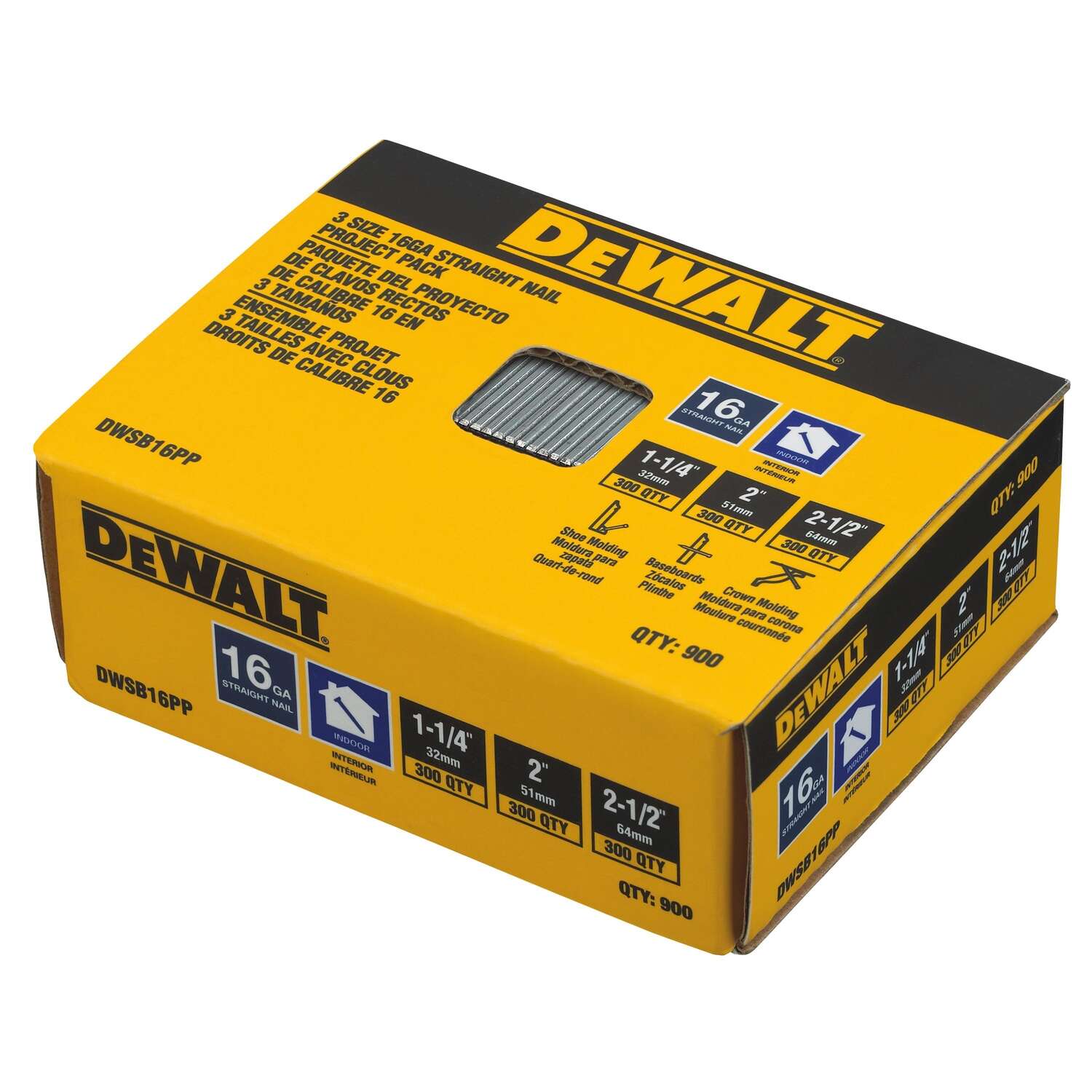 DW 16 Ga. Straight Strip Brite Finish Nails 900 pk