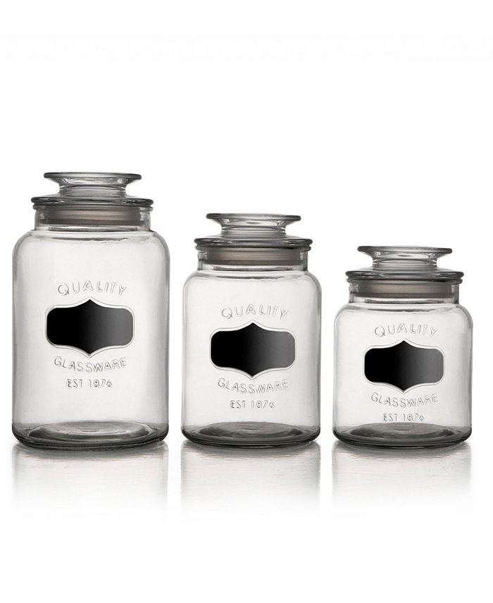 Style Setter Chalkboard Glass Canister Set of 3