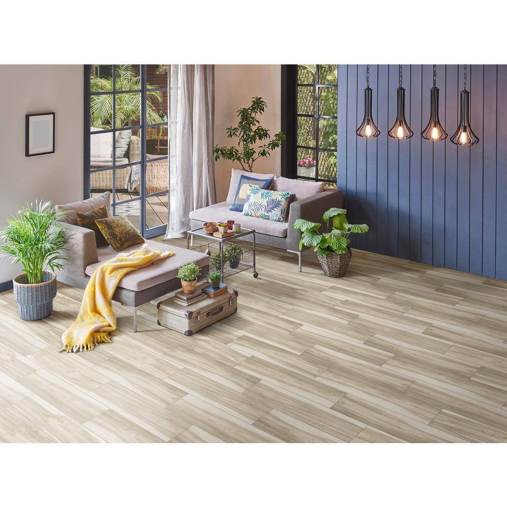 Ansley Amber 8 in. x 40 in. Matte Porcelain Floor and Wall Tile (15.54 sq. ft.Case) NHDANSAMBE8X40C