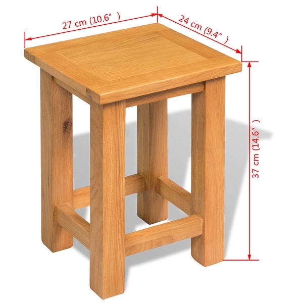 End Table Solid Oak Wood 10.6