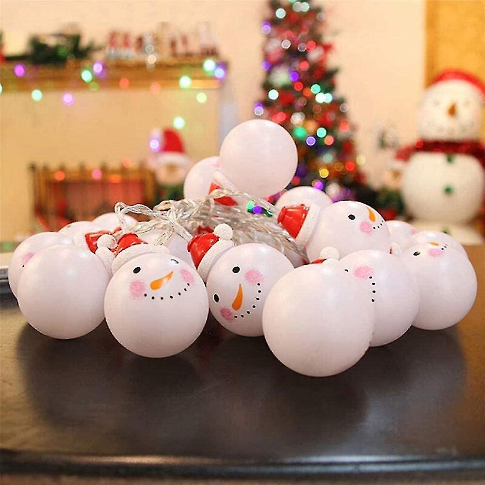 3 Pcs 10 Led Snowman String Starry Light For Xmas Party，warm White