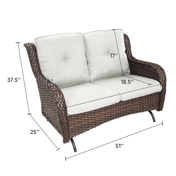 Patio Glider Rocking Sofa Outdoor 2Seat Sofa