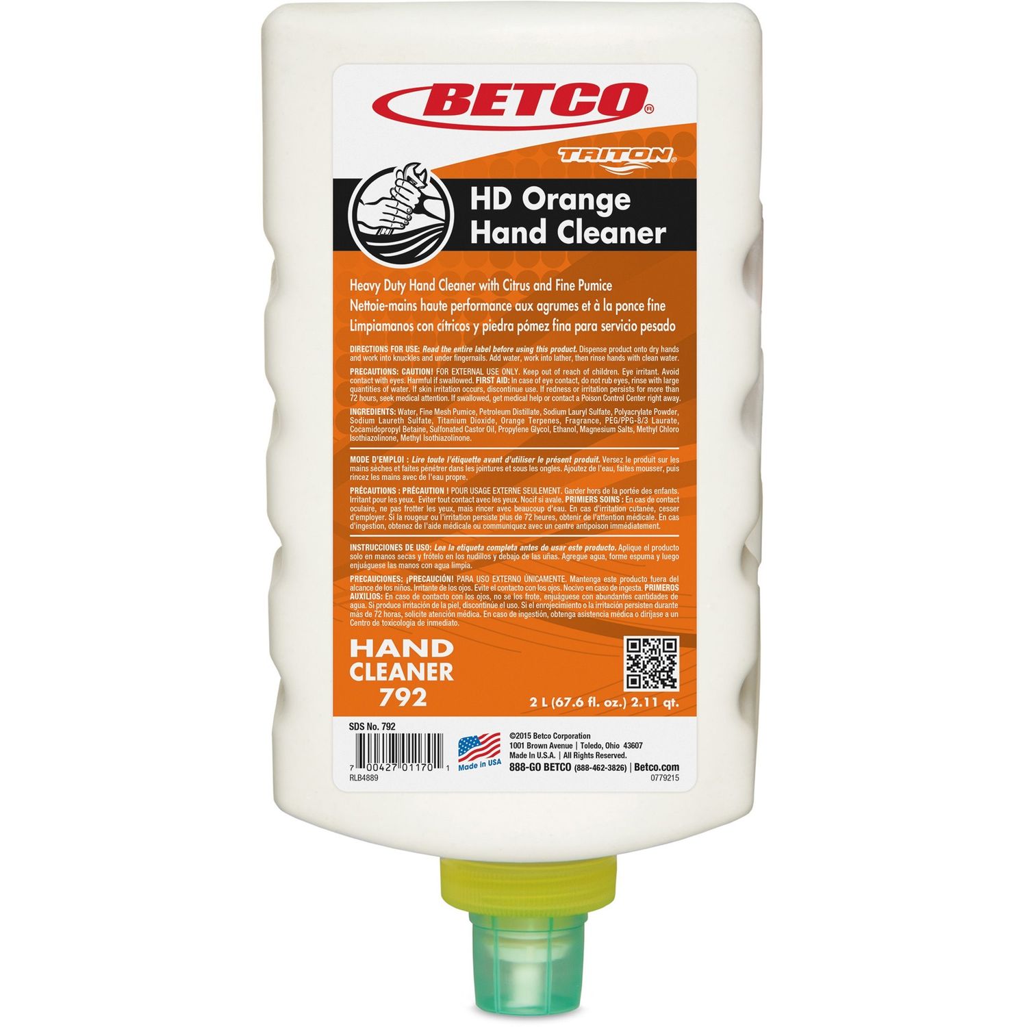 Heavy Duty Citrus Skin Cleanser by Betco Corporation BET7926200