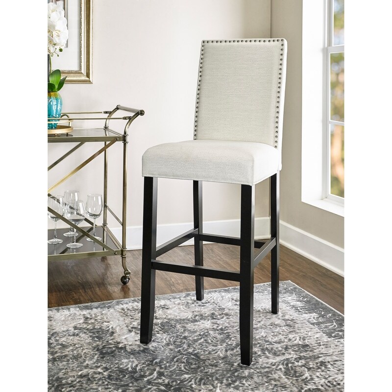 Linon James Crystal White 30 inch Bar Stool