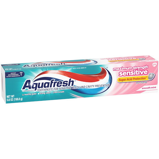 Aqua Fresh Sensitive Tube  5.6 Ounces  12 per case