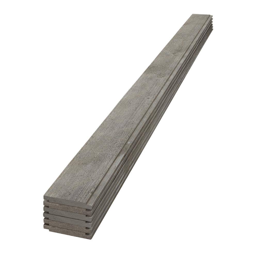 UFP-Edge 1 in. x 6 in. x 6 ft. Barn Wood Gray Pine Shiplap Board (6-Pack) 251199