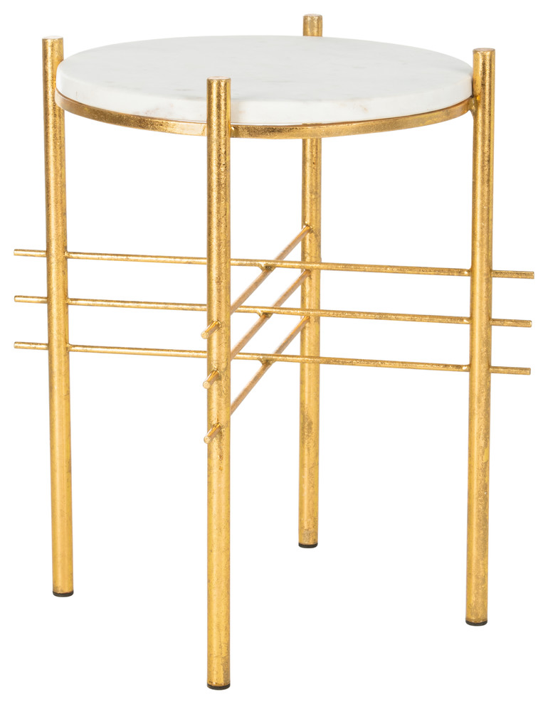 Studio Seven Jenesis Round Accent Table  White/Gold   Contemporary   Side Tables And End Tables   by Decor Savings  Houzz