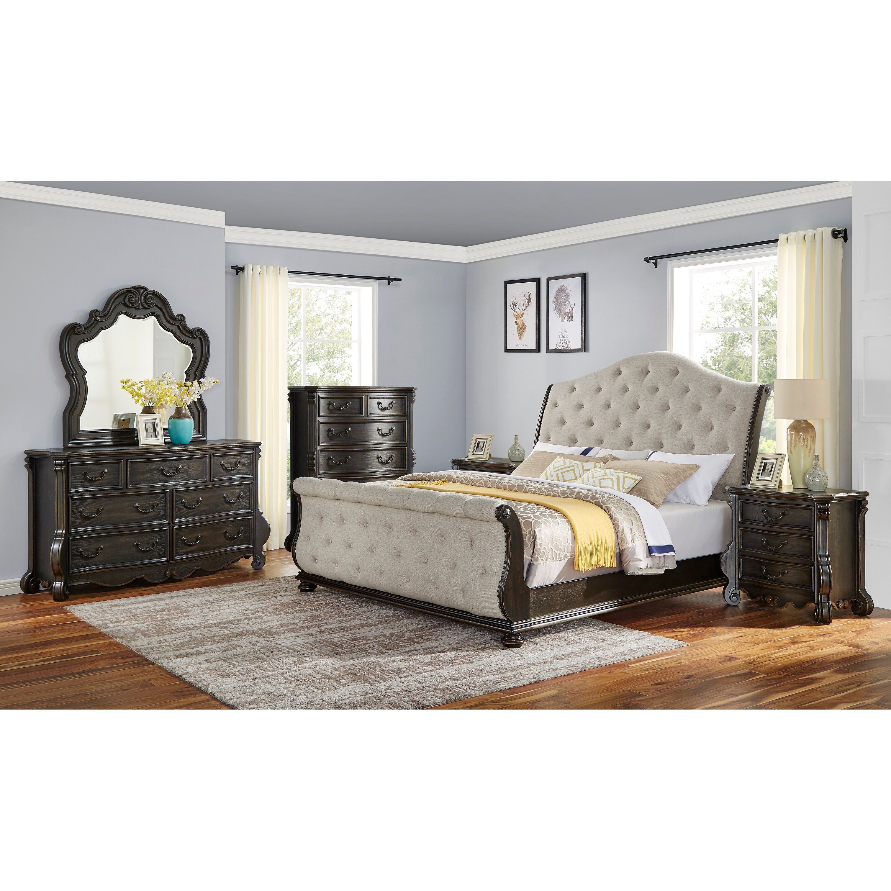 Gracewood Hollow Raymond 6-Piece Sleigh Bedroom Set - - 31272605