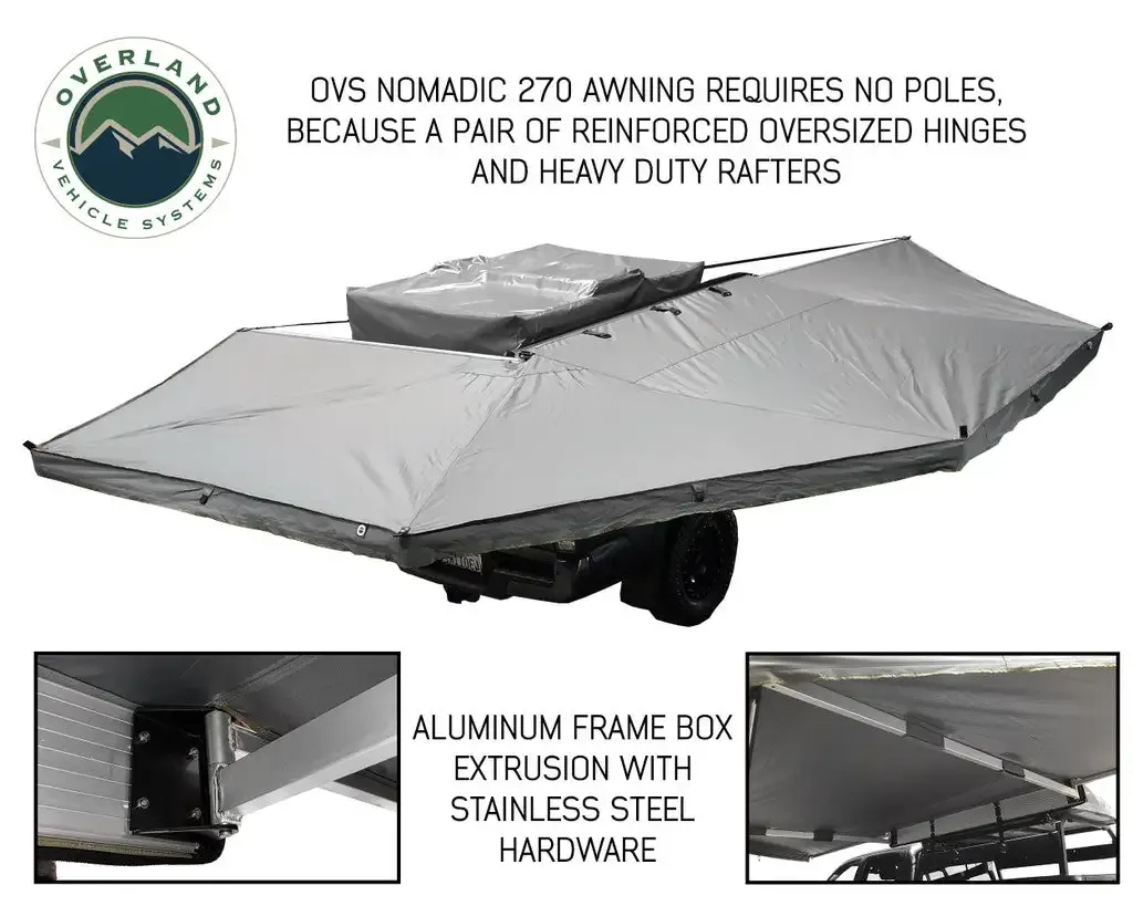 Awning 270 Dark Gray Cover With Black Transit Cover & Brackets for Passengar Side