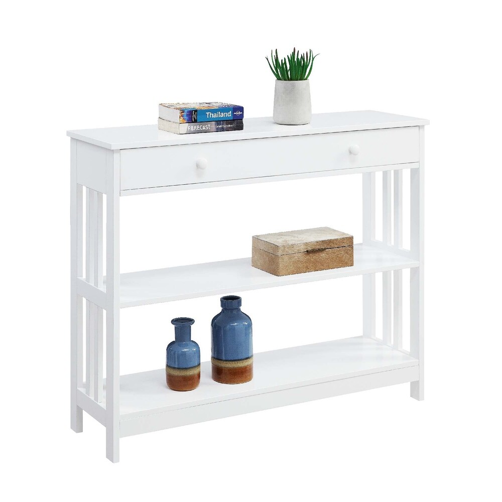 Convenience Concepts Mission 1 Drawer Console Table with Shelves