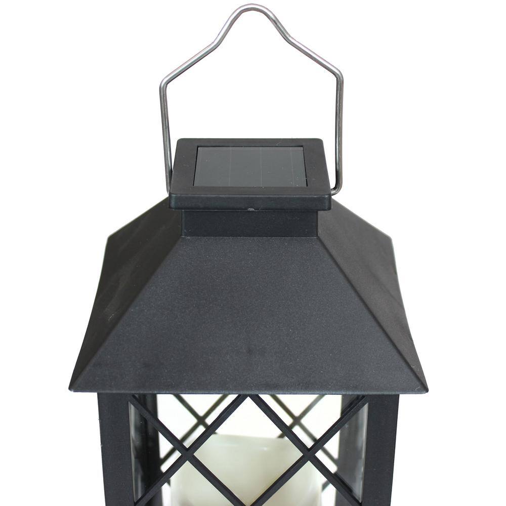 Sunnydaze Decor 11 in. Concord Black Solar LED Candle Outdoor Lantern (2-Pack) FOR-766-2PK