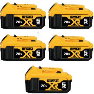 DW 20V MAX XR Premium Lithium-Ion 5.0Ah Battery (5 Pack) DCB205-5