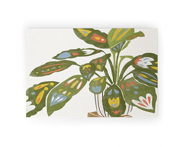 Alja Horvat Scandinavian Plant Looped Vinyl Welcome Mat Society6