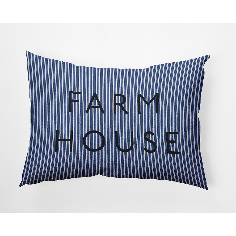 Farmhouse Ticking Polyester Indoor/Outdoor Pillow