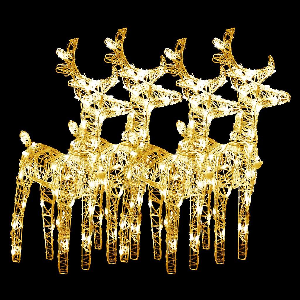 Vidaxl Christmas Reindeers 4 Pcs Warm White 160 Leds Acrylic