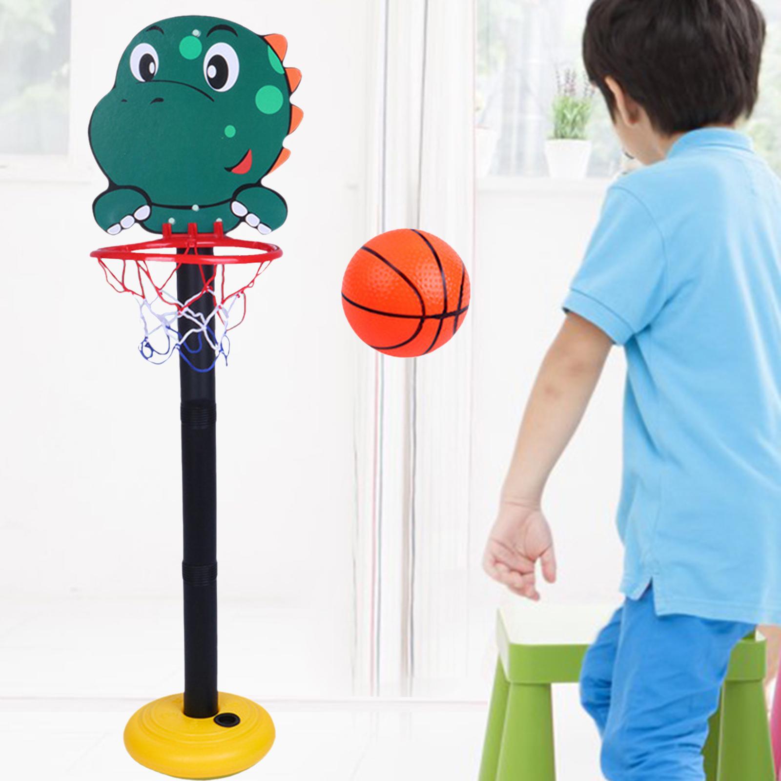 Portable Basketball Hoop Toys Playing Set Outside Toys Yard game Outdoor Sports Adjustable Basketball Hoop Stand for Bedroom Garden Dinosaur