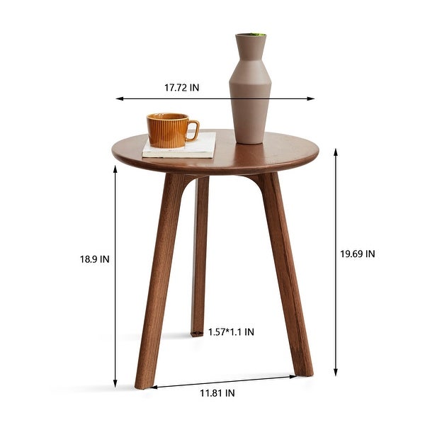 Natural Solid Oak Wood Easy to Assemble Round End Table