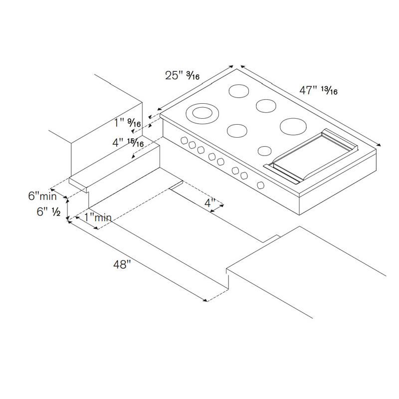 Bertazzoni 48-inch Gas Rangetop CB48M 6G 00 X