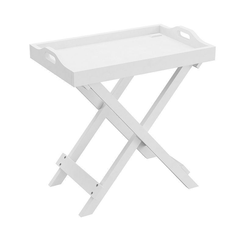 Lavish Home Folding End Table With Removable Tray